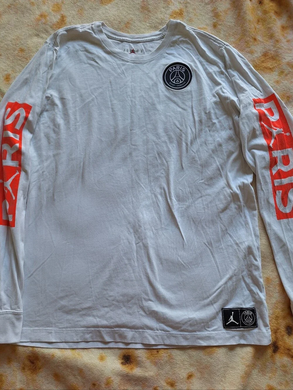 Vtg Jordan x PSG Paris Saint-Germain Long Sleeve T-Shirt Mens XL 100% Cotton